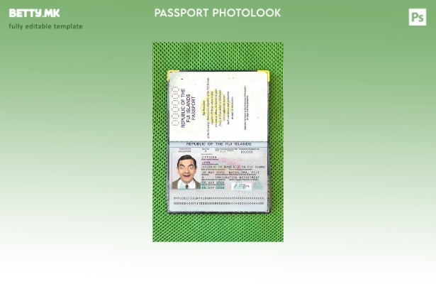 Шаблон за изглед на слика за пасош на Фиџи во модерен стил